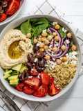 Superfood mediterrán hummus bowl