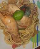 Pollo jugoso al tallarín 😋😋😋😋