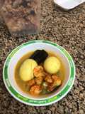 Gulai udang telur bumbu instan