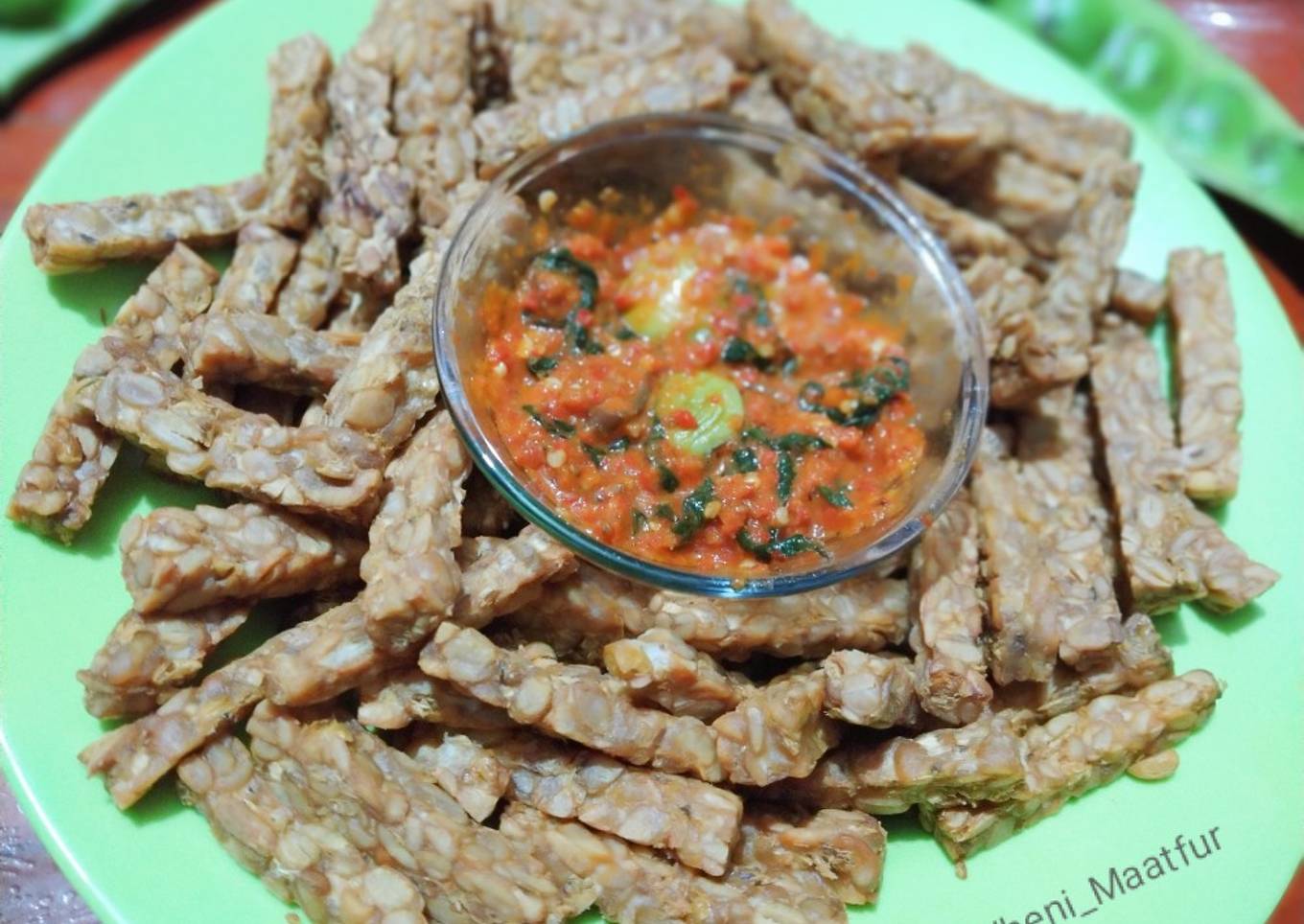 Steak tempe sambel pete