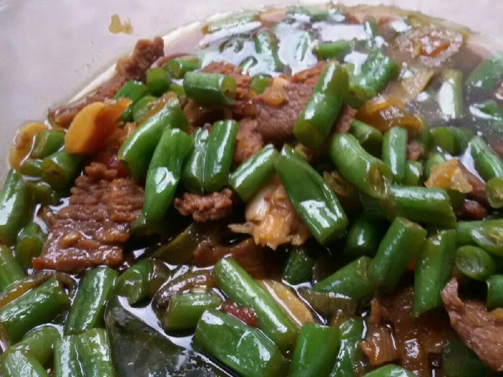 Cara Gampang Membikin Resep Sandung Lamur cah Buncis (asem2 daging) yang Sempurna Anti Ribet, Lezat