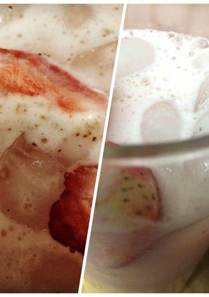 Una foto de Horchata de fresas estilo casero