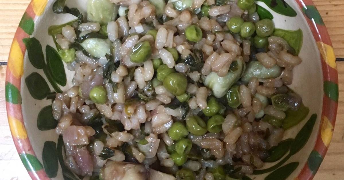 Pea, Broad Bean and Mushroom Risotto 🍚 Recipe by Sally Strong Cookpad