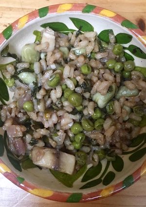 A picture of Pea, Broad Bean and Mushroom Risotto 🍚.