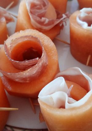 A picture of Rosaline di melone e prosciutto.