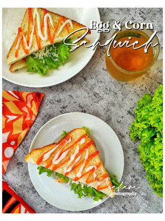 Foto resep Egg and Corn Sandwich