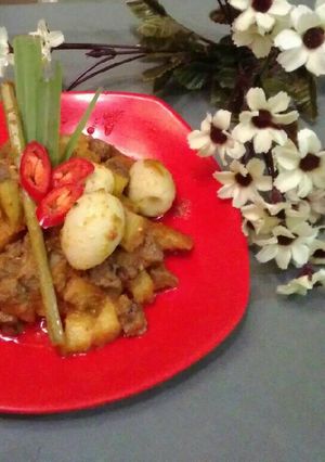 Foto resep Sambal goreng hati sapi & telur puyuh