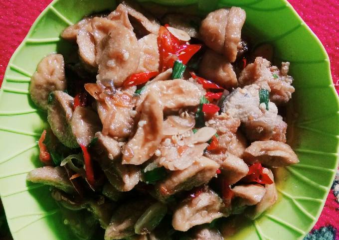 Oseng tahu bulat asin cucut bumbu kecap