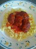 Handmade Soutzoukakia with Sauce and Rice