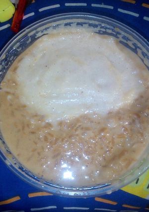 Una foto de Mixto de arroz zambito y mazamorra de maíz