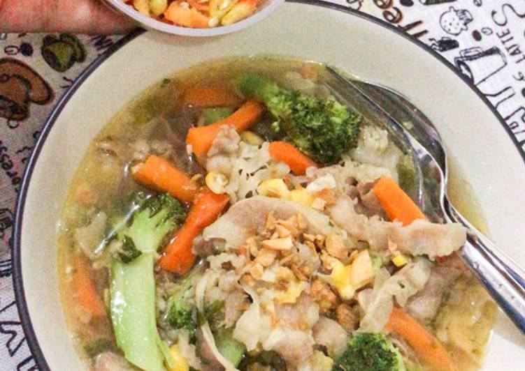 Cara Gampang Membuat Sup Xtra Beef ala” marugame 😅(wortel,jagung,brokoli) Anti Gagal