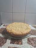 Torta crumble de ricota y dulce de leche