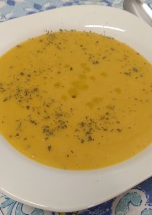 Una foto de Crema fina de calabaza