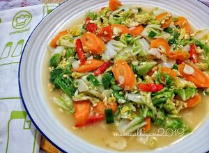 Foto resep 213. Tumis Sawi putih, wortel dan telur