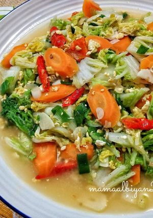 Foto resep 213. Tumis Sawi putih, wortel dan telur