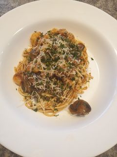 A picture of Shrimp and Tomato Spaghetti.