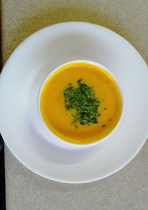 Una foto de Crema de zapallo