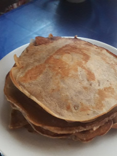 A picture of Sun kissed chocolate Pancakes. 😇😂😘.