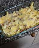 Patatas estilo Foster con salsa ranchera