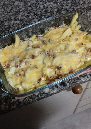 Una foto de Patatas estilo Foster con salsa ranchera