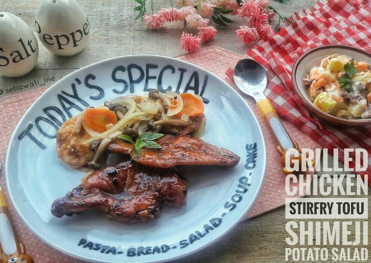 Resep Grilled Chicken with StirFry Tofu &amp; Potato Salad Super Lezat