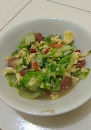 Foto resep Sawi Putih Telur Sosis