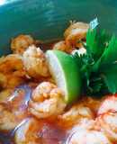 Casi una sopita de langostinos y lima mmmm!!