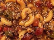 A picture of ground beef goulash