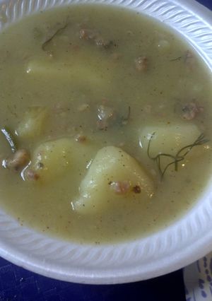 A picture of Heather's Potato Fennel Soup.
