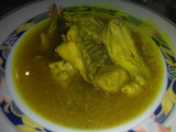 Pollo hervido con cúrcuma