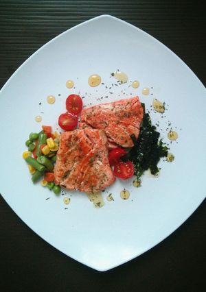 Foto resep Salmon with Korean Rice Syrup