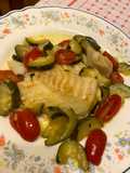 Merluzzo al forno con verdure