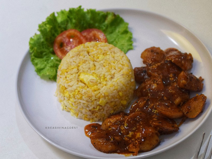 Wajib coba! Resep buat Nasi Jagung Goreng dan Bakso Bakar Blackpepper yang lezat