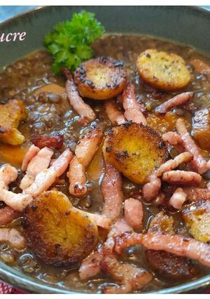 Une photo de Soupe de lentilles vertes