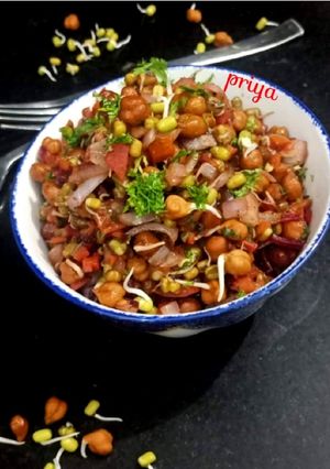 A picture of Moong Chana Chaat.