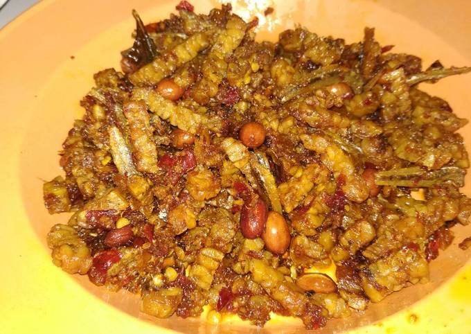 Bagaimana cara bikin Kering tempe+ kacang tanah+teri yang sesuai selera