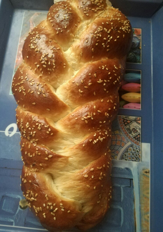 Una foto de Pan challah en trenza de 5 cabos