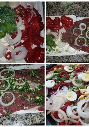 Una foto de Lomo al horno con verduras!!!😀👌