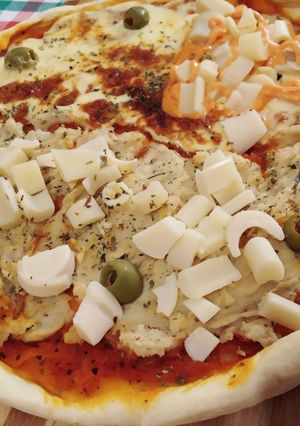 Una foto de Pizza vegana 🍕 (con palmitos)