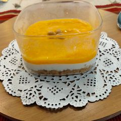Super healthy Protein loaded mango cheesecake A picture of Super healthy Protein loaded mango cheesecake.