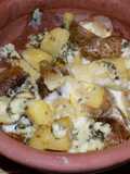 Papas al plomo con queso azul (2 formas) gratinadas y en ensalada