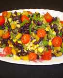 Black beans and corn salad with roasted peppers