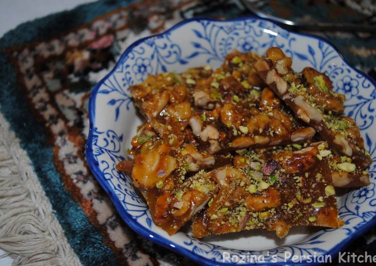 Persian honey-saffron walnuts brittle(سوهان عسلی گردویی)