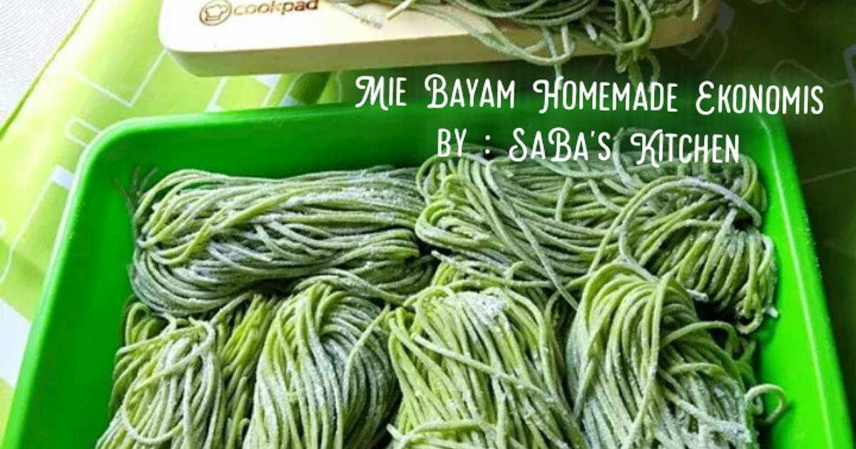 Resep 55 Mie Bayam Homemade Ekonomis Oleh Sabas Kitchen Cookpad