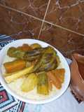 كسكس باللحم والخضر 🍲