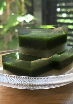 Une photo de Kanten Wagashi de 3 couleurs