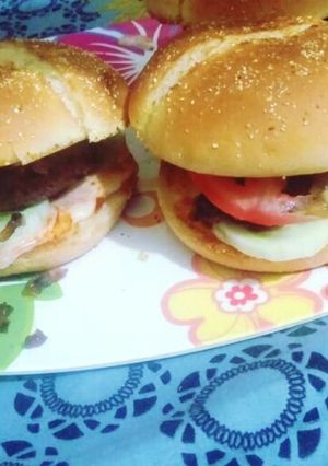 A picture of Mutton kabab Burger.