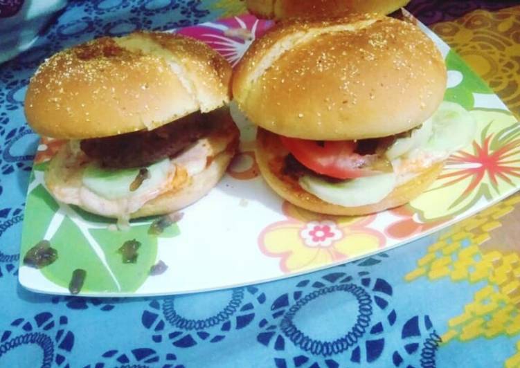 Steps to Prepare Homemade Mutton kabab Burger