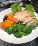 Ức gà ướp dầu mè chiên không dầu-Air fryer -Eatclean