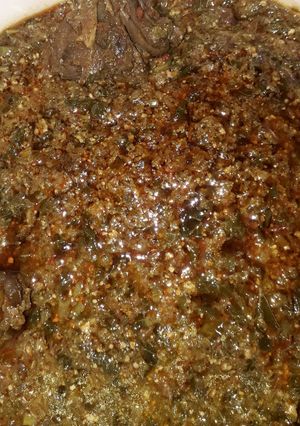 A picture of Miyan gyada aka ground nut soup.